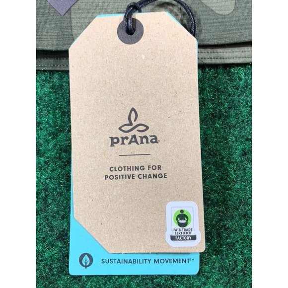 Prana Layna Bra Sage Camo Green Strappy V Neck Sports Bra NEW Size XS - Picture 6 of 7